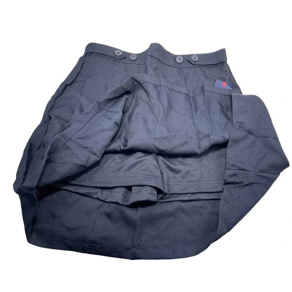 3pack NEW IZOD 18.5 Plus Navy Blue Pleated School Uniform Skort Button Waistband